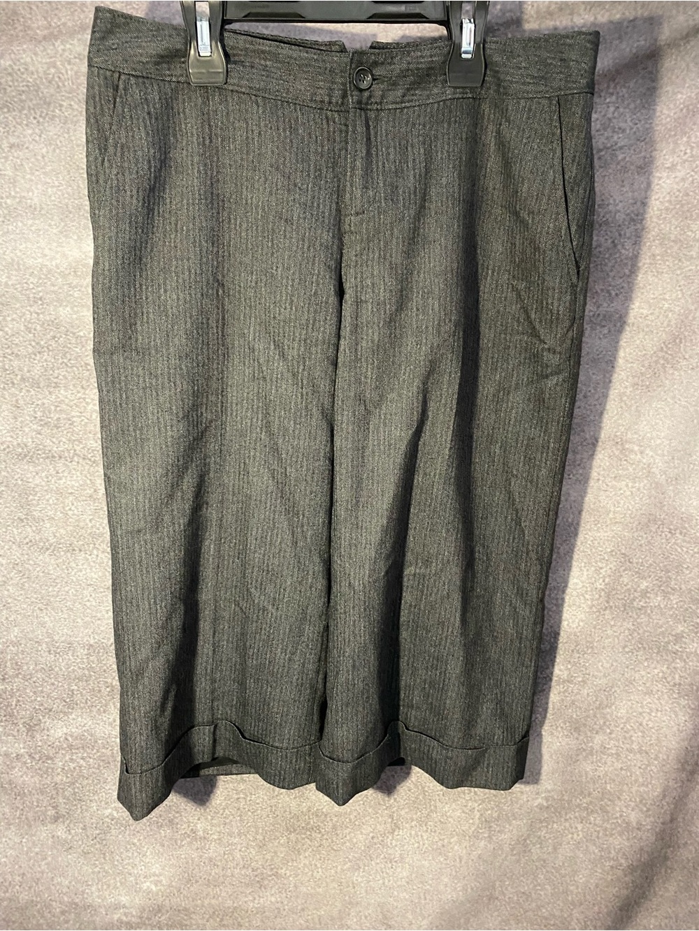 Banana Republic Ryan Fit Womens Size 8 Gray Herringbone Dress Pants Cuffed Stret